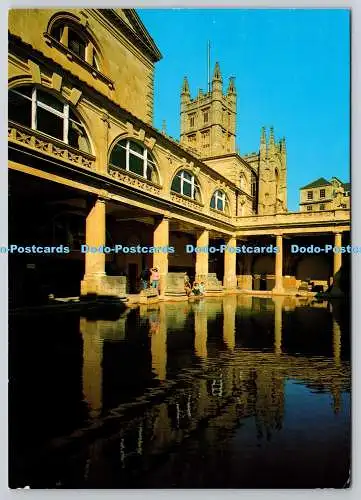 D307936 The great Roman Bath and Bath Abbey England Unichrome