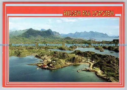 D302046 Hilsen von den Lofoten Blick auf das Dorf aus der Luft ZUM FOTO
