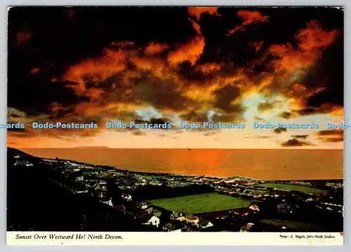 D310624 North Devon Sunset Over Westward Ho E Nagele John Hinde Ireland 1980 Pos