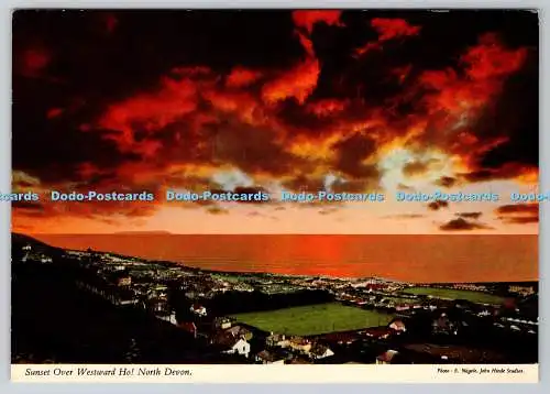 D310625 North Devon Sunset Over Westward Ho E Nagele John Hinde Ireland 1979 Pos