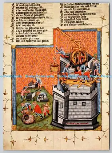 D308012 Stuttgart Landesbibliothek Turmbau zu Babel Aus der Weltchronik des Rudo