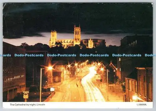 D310646 Lincoln Cathedral by night P Bentley E T W Dennis Scarborough Photocolou