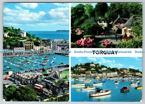 D302108 Torquay Beach of Meadfoot Thatchers Rock John Hinde Ltd Multi View