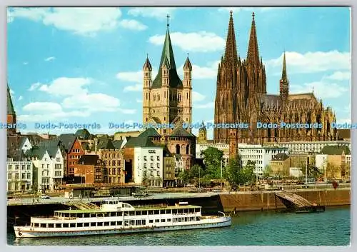 D310681 Köln am Rhein Rheinufer mit Dom und Grss St Martin Gertrud Ziethen Pulhe