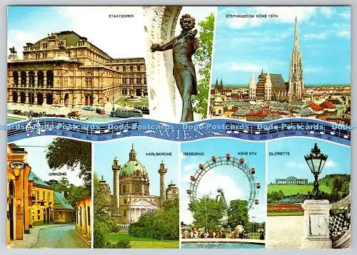 D308108 Österreich Wien Wien Die Stadt der Musik und des Walzer Zink Postkarte Mehrfachansicht