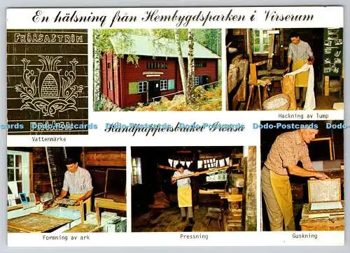 D308112 Schweden Enhalsning fran Hembygdsparken i Virserum Handpappersbryket Froa
