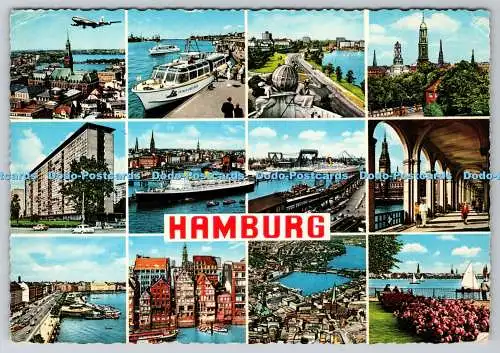 D308115 Deutschland Hamburg Krüger Westdeutschland 1968 Postkarte Mehrfachansicht