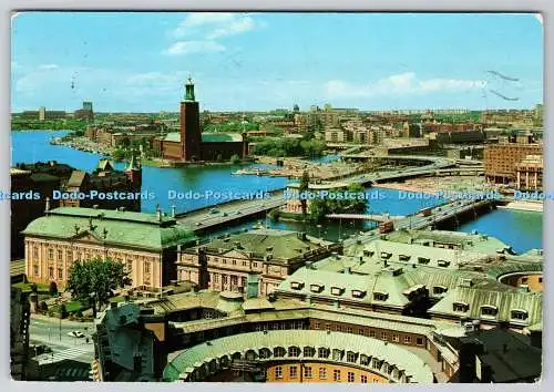 D308127 Stockholm Blick auf Tegelbacken und das Rathaus Gote Emteus Vita Nova Ha