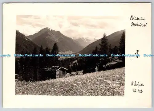 D308269 Blick ins Stubaital AD A Defner Igls bei Innsbruck Österreich Handgezug L a