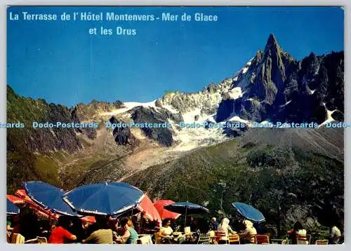 D310890 Mer de Glace et les Drus La Terrasse de l Hotel Montenvers Chamonix Mont