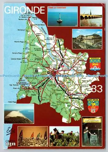 D305147 Karten Gironde Cartes Schild Elce Compa Carterie Mehransicht