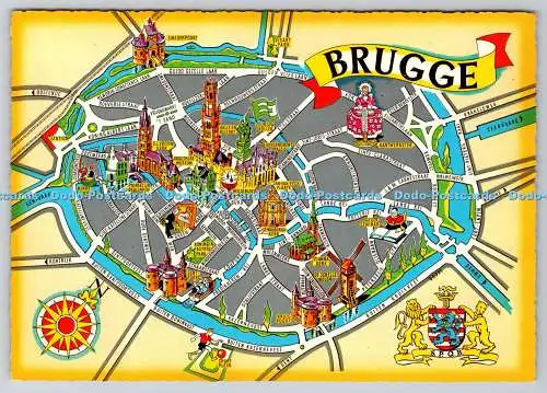 D302565 Grüße aus Brügge Landkarte Krüger