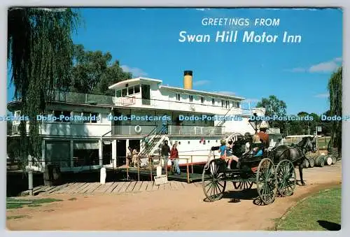 D308765 Grüße vom Swan Hill Motor Inn Victoria Eingang zum Pioneer Settlem