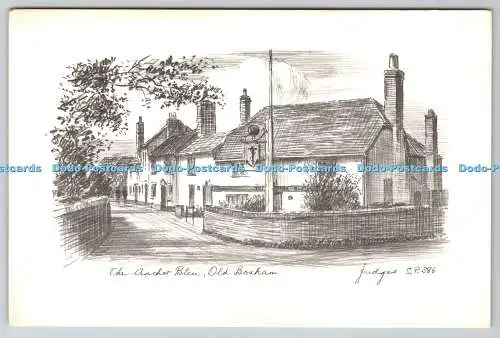 D308766 Old Bosham Anchor Bleu Judges Limited Hastings Englands Pencil Sketch S