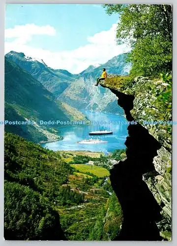 D305529 Norwegen Flydalsjuvet Abgrund Geiranger Normann Oslo T 13 66 Postkarte