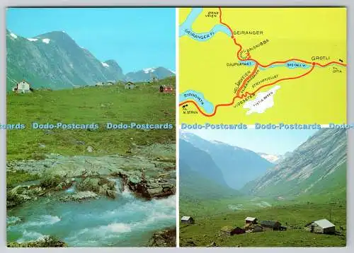 D308891 Landkarte Norwegen Norge Skaeringsdal Tal An der Grotli Stryn Straße Normanns K