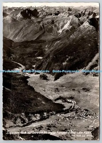 D305620 Zugspitze Blick auf Ehrwald Biberwier Fernpassgebiet u die Alpen Risch L