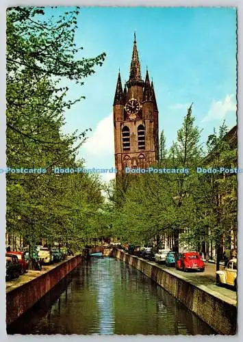 D305646 Delft traf Oude Kerk Vroom und Dreesmann Krüger Postkarte