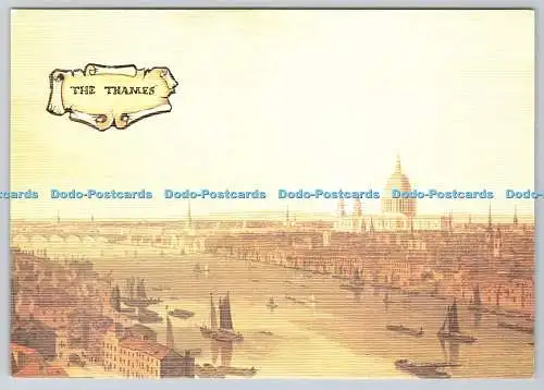 D309007 The Thames St Pauls and the city from Bankside Wm Daniell Old English Se
