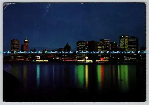 D311689 Vancouver B C Canada Vancouver Evening Skyline Natural Color Productions