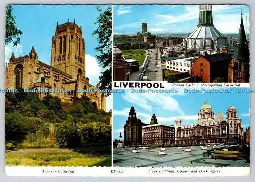 D311833 Liverpool Liver Buildings Cunard and Dock Offices Valentine Multi View