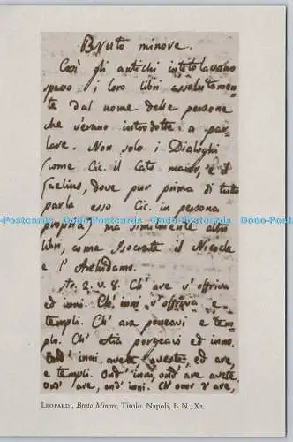 D305827 Napoli Titolo Leopardi Bruto Minore XVIII Convegno Interuniversitario Br