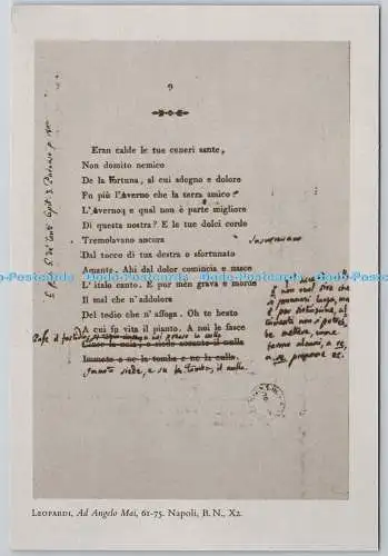 D305828 Napoli Leopardi Ad Angelo Mai 61 75 XVIII Convegno Interuniversitario Br
