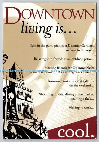 D305835 Downtown living is cool Go Card Postkarte Werbung 1997 Calgary Downto