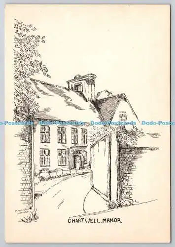 D305850 England Kent Westerham Chartwell Manor Vintage Karte