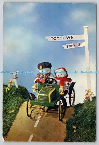 D305872 Teddybären Motoring J Arthur Dixon Newport natürliche Farbe Postkarte