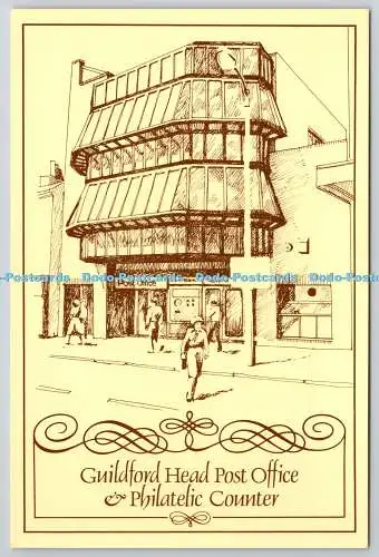 D305886 Guildford Head Post Office Philatelic Counter Head Postmaster 1981 Postc