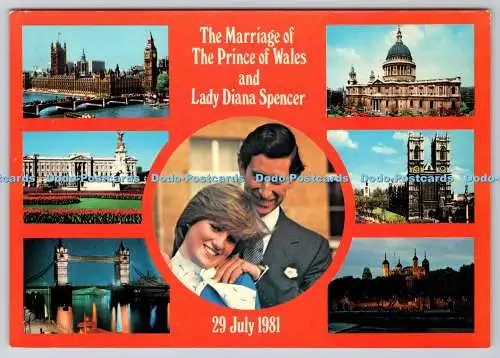 D312047 Die Hochzeit des Prinzen von Wales und Lady Diana Spencer. Tower Bridge