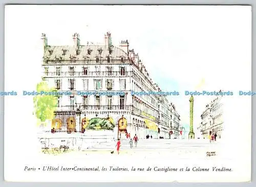 D312066 Paris. L Hotel Inter Continental. Les Tuileries La Rue de Castiglione et