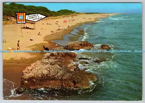 D312067 San Martin De Ampurias. Strand. Pergamino. Postkarte