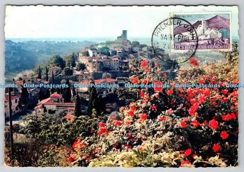 D312152 Saint Paul. Alpes Maritimes. Vue Generale. La Collegiale. Lumicap. 1963