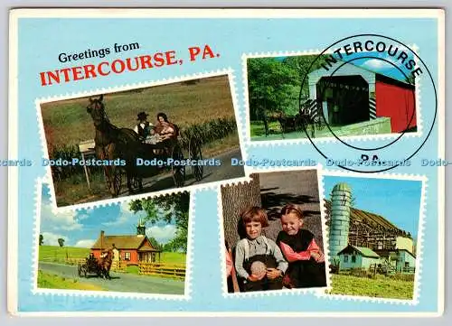 D312228 Grüße vom Geschlechtsverkehr. Pa. Diese Briefmarken-Tour durch Pennsylvania Dutch Co