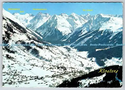 D312293 Klosters. Mit Silvrettagruppe. Farbenfoto Furter Davos