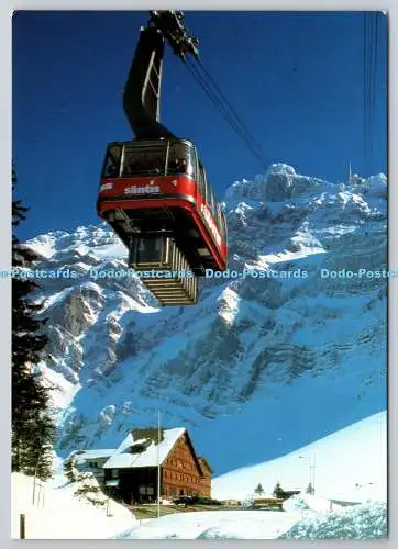 D312562 Gasthaus Schwagalp mit Luftseilbahn und Santisgipfel. Komet Farbpostkart
