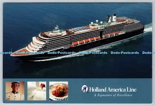 D314079 Holland America Line. Signatur der Exzellenz. Noordam. Postkarte. Multi