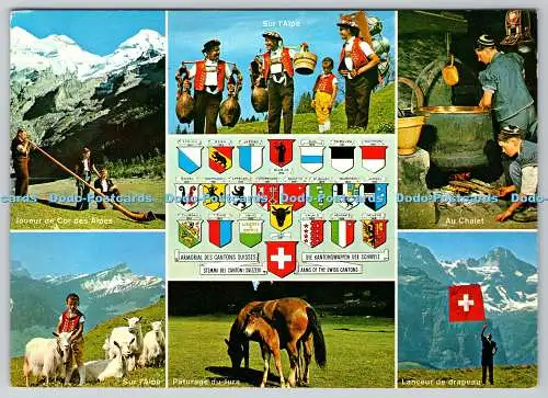 D316948 Armorial des Cantons Suisses. Colorphoto Edition Deriaz Baulmes. AD. Mul