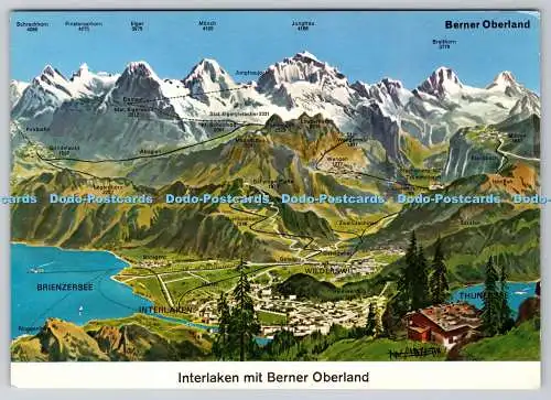 D316951 Interlaken mit Berner Oberland. H. Steinhauer