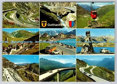 D316952 Gotthardpass. Druck und Verlag Otto Süssli. Thalwi Zürich. Multi View