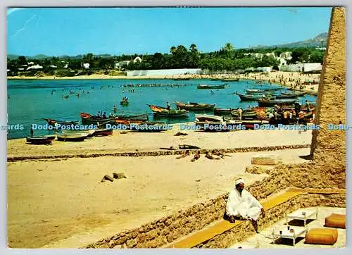 D316954 Hamamet. Tunesien. Der Strand vom Café Sidi aus gesehen. Societe Carthage. Tuni
