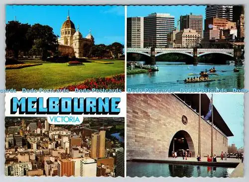 D314146 Victoria. Melbourne. Ausstellungsgebäude. Yarra River und Princes Bridge