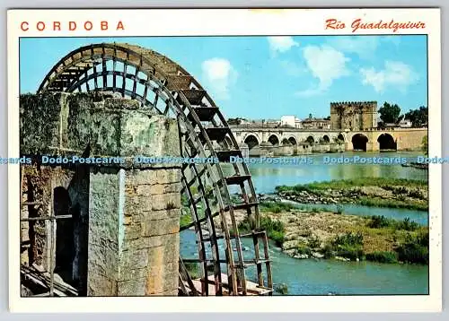 D316988 Cordoba. Rio Guadalguivir. Römische Brücke und Wasserrad. V.M. de Prado E