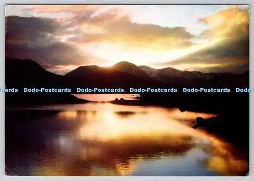 D317000 Sunset over Black Mount. Argyll. J. Arthur Dixon. Newport. I.W. England