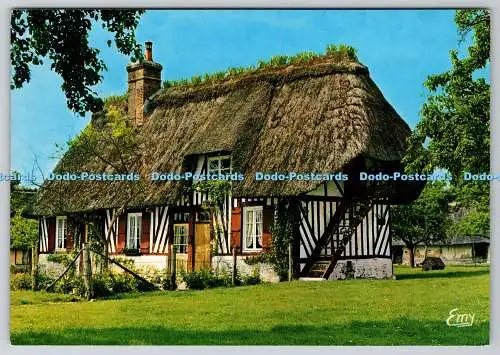 D314184 La Normandie Pittoresque. Chaumiere du pays d Auge. Produktion Leconte.
