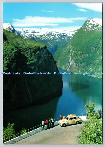 D322242 Norwegen. Geirangerfjord. Normanns Kunstforlag AS Oslo. Die Kanzel. Waterf