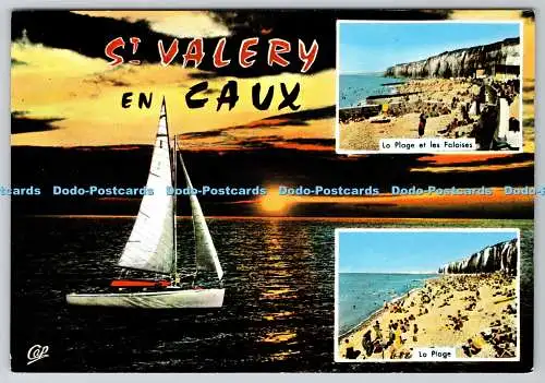 D314221 Saint Valery. En Caux. La Plage et les Falaises. DL. 70. Arts Photomecan