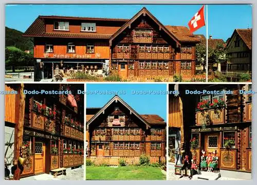 D317067 Appenzell. Bemaltes Haus des Glockensattlers Hampi Fassler. Engelgasse.